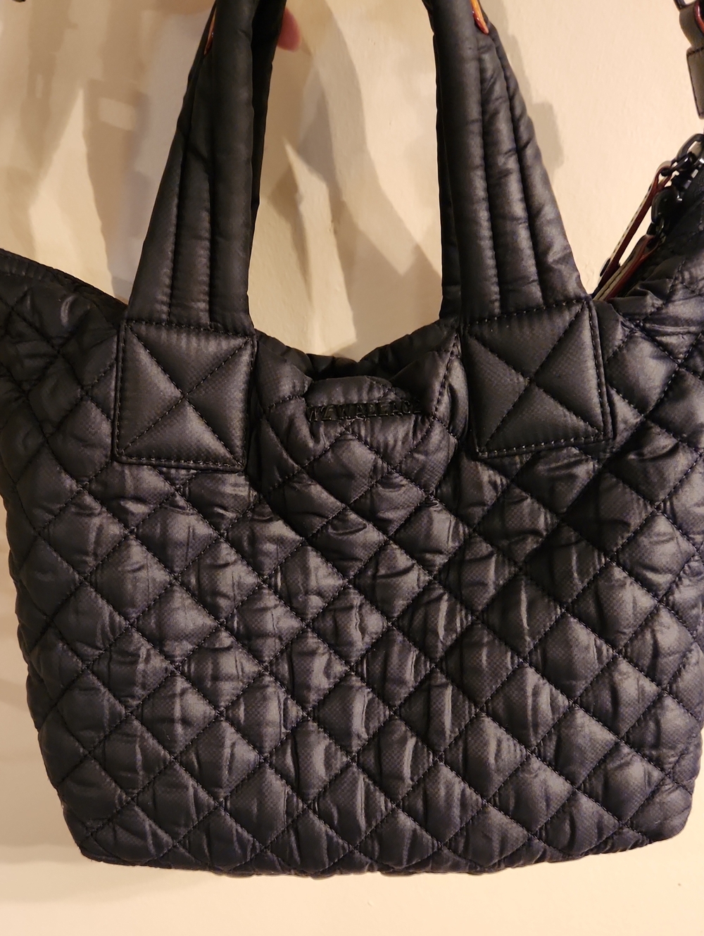 MZ Wallace Quilted Metro Black Tote Bag w/handles & Crossbody Strap - Picture 9 of 13